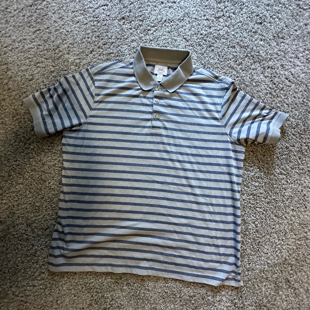 Striped Gray and Blue Men's Polo Shirt
